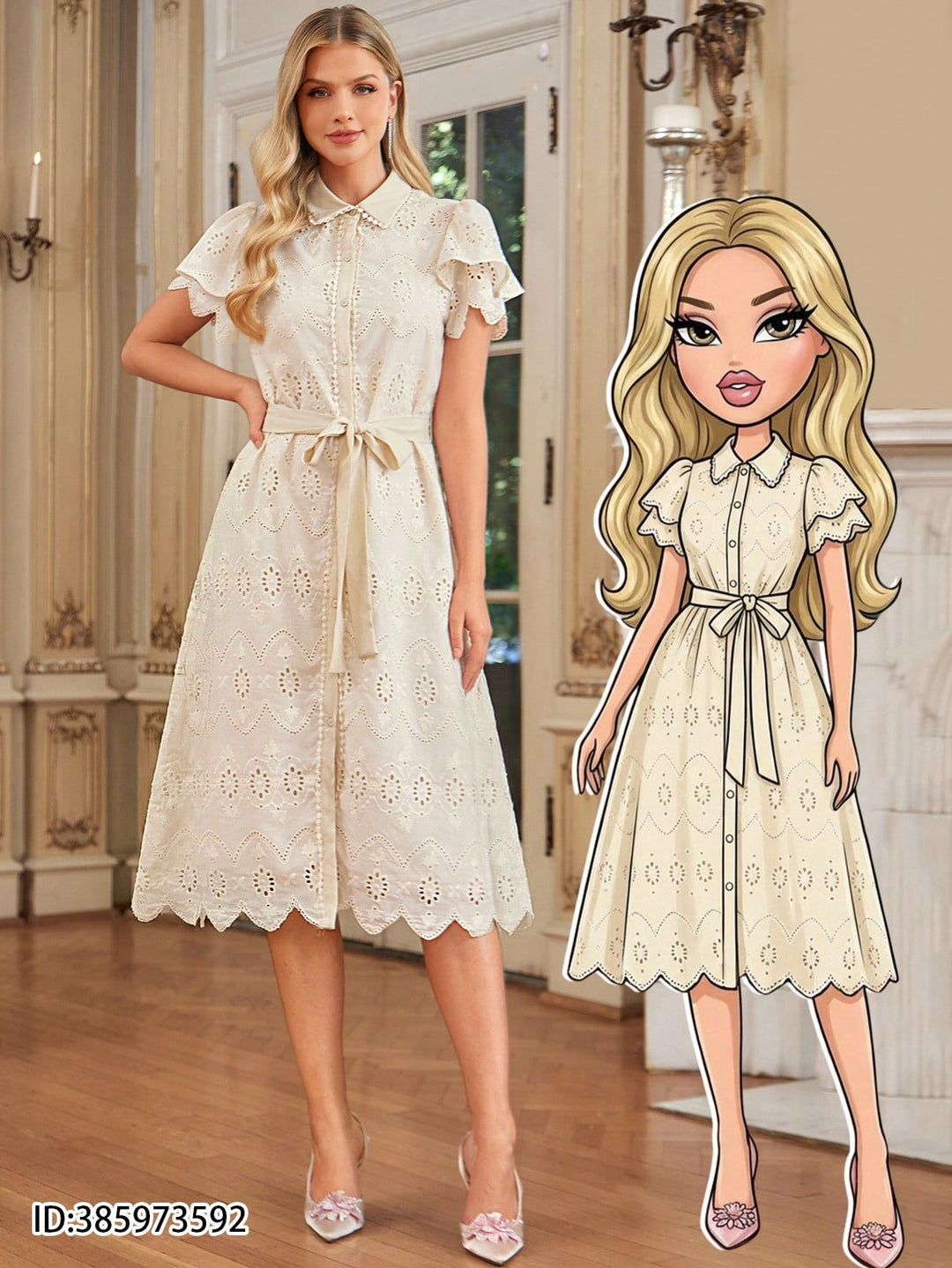 Rochie midi SHEIN, bej