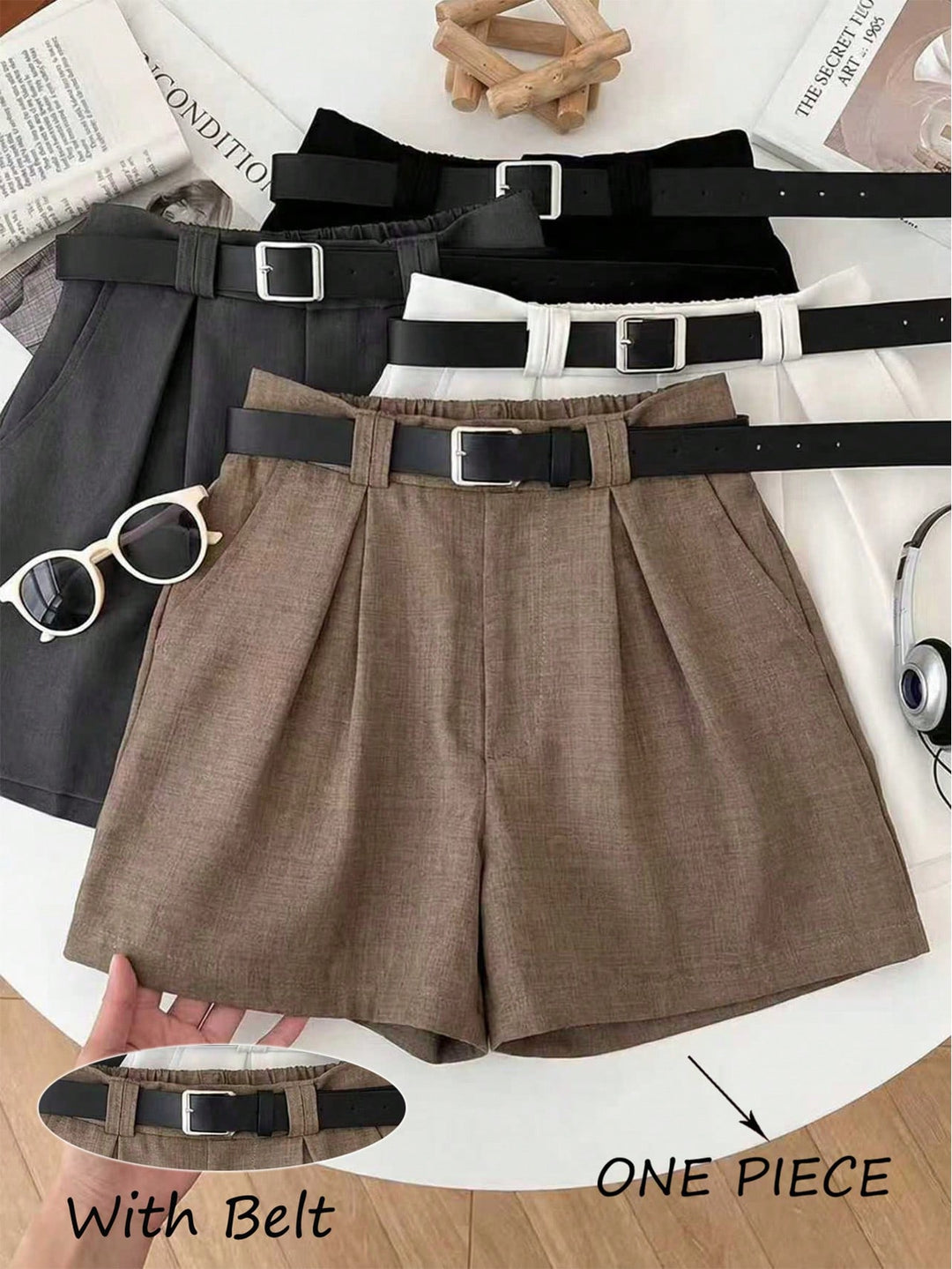 Pantaloni scurți SHEIN, maro