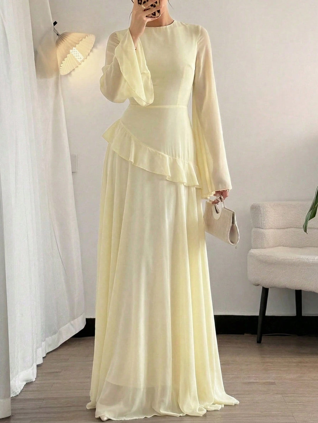 Rochie maxi SHEIN, bej