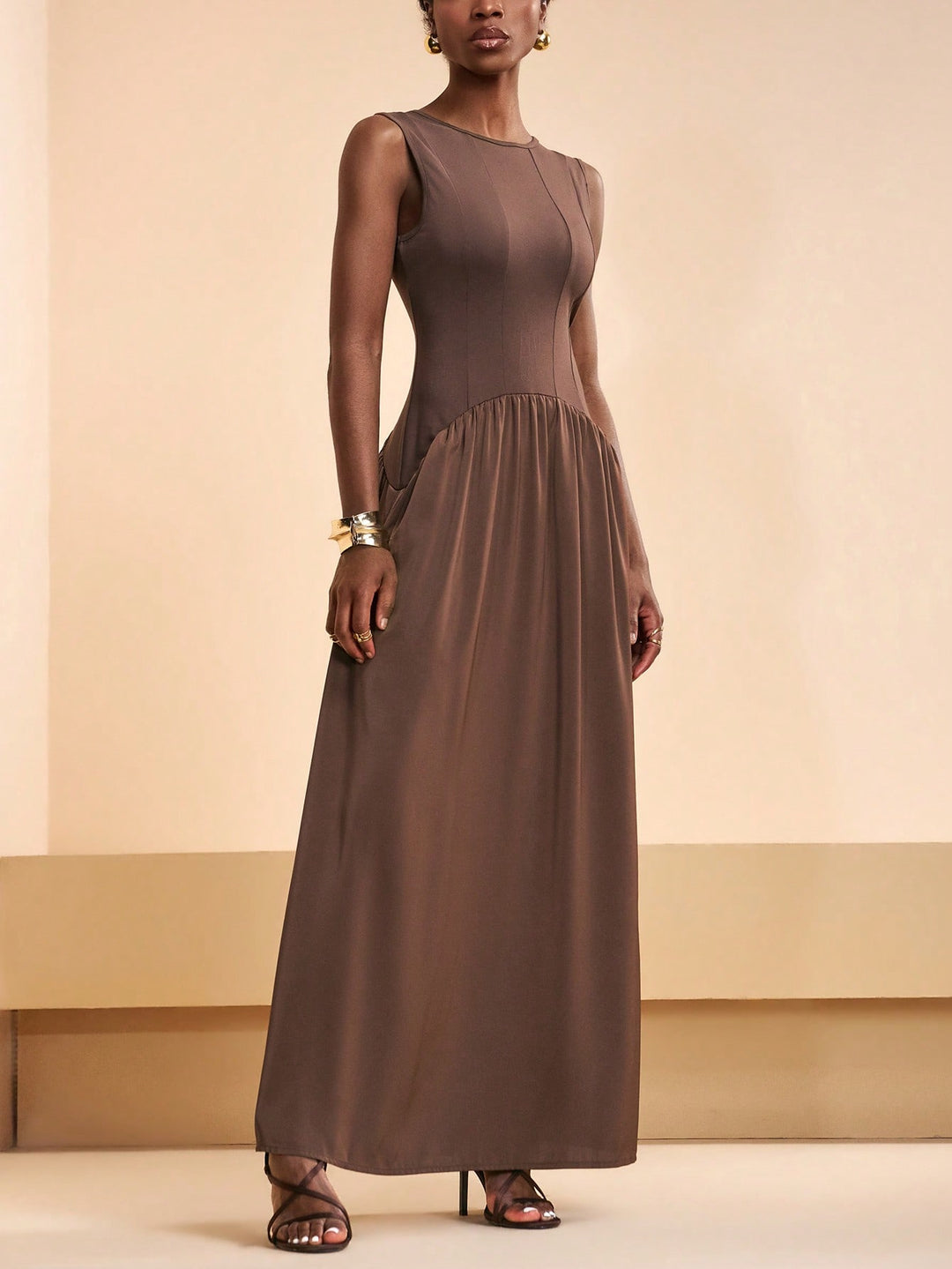 Rochie maxi SHEIN, maro