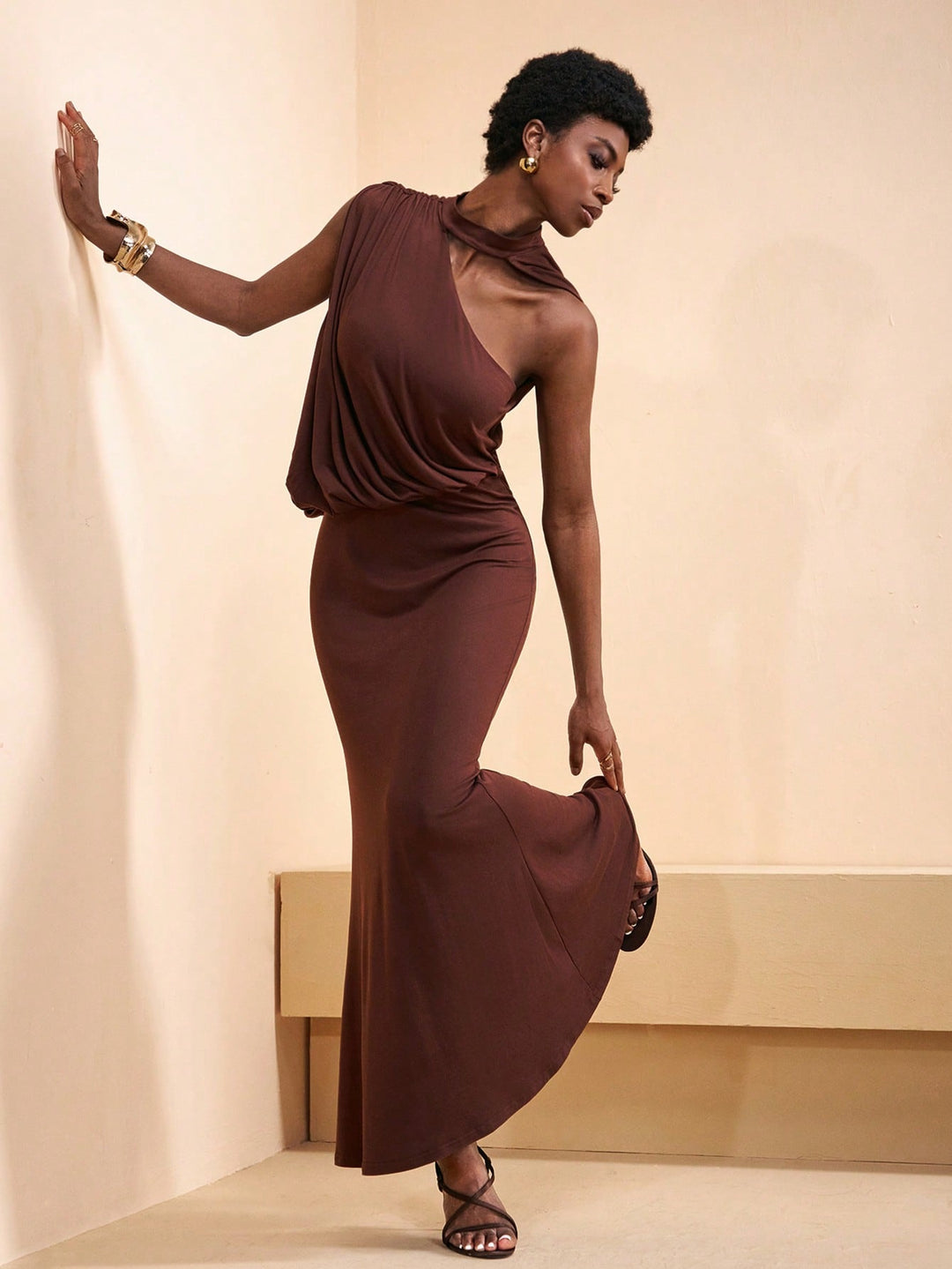 Rochie maxi SHEIN, maro