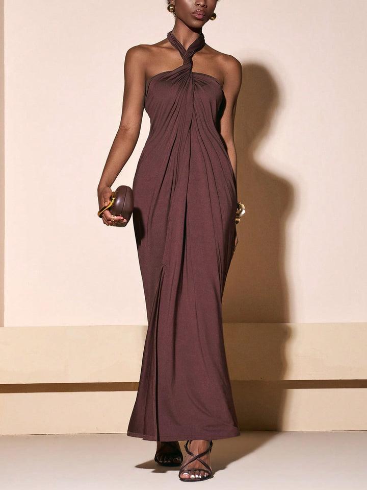 Rochie maxi SHEIN, maro
