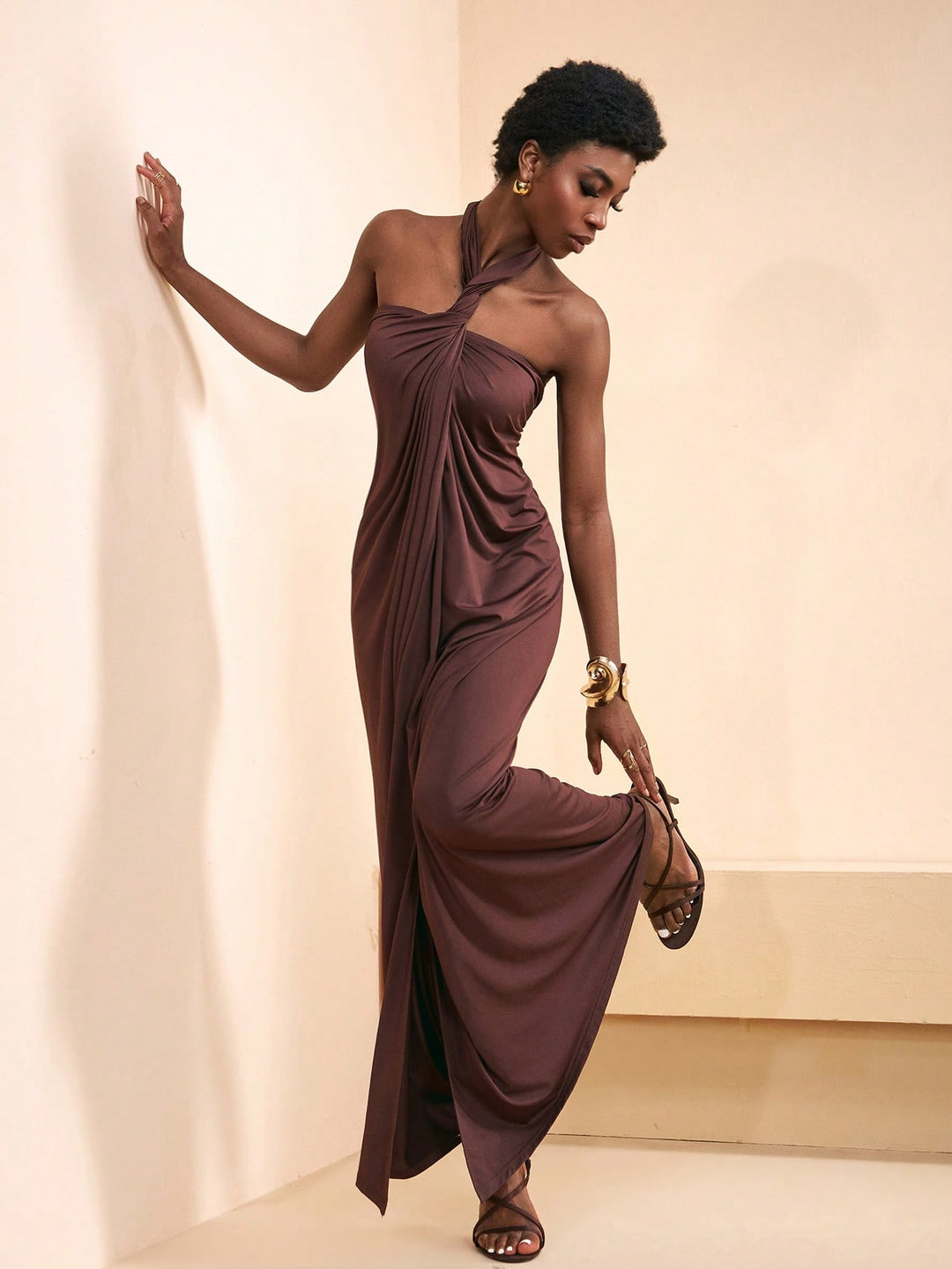 Rochie maxi SHEIN, maro