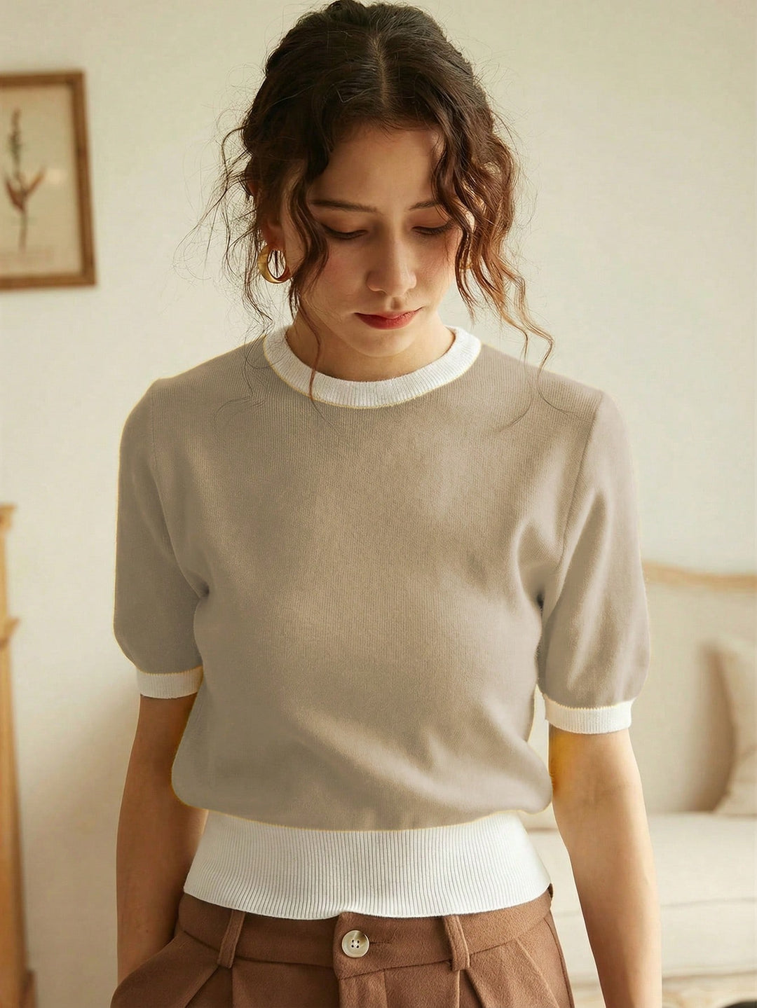 Top SHEIN, bej