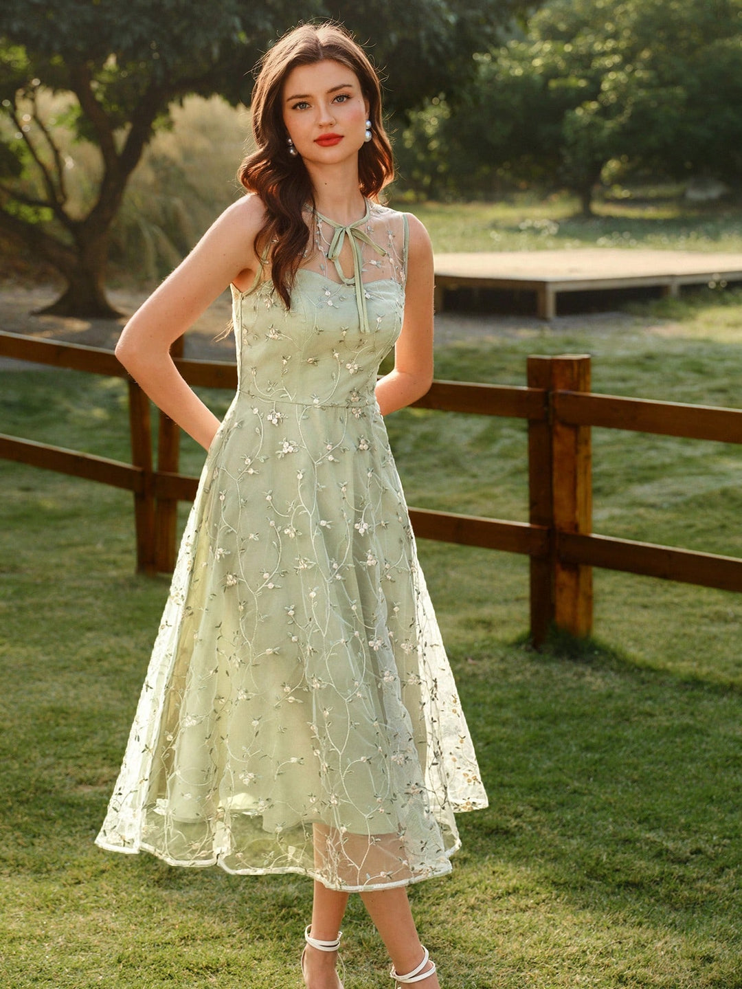 Rochie midi SHEIN, verde