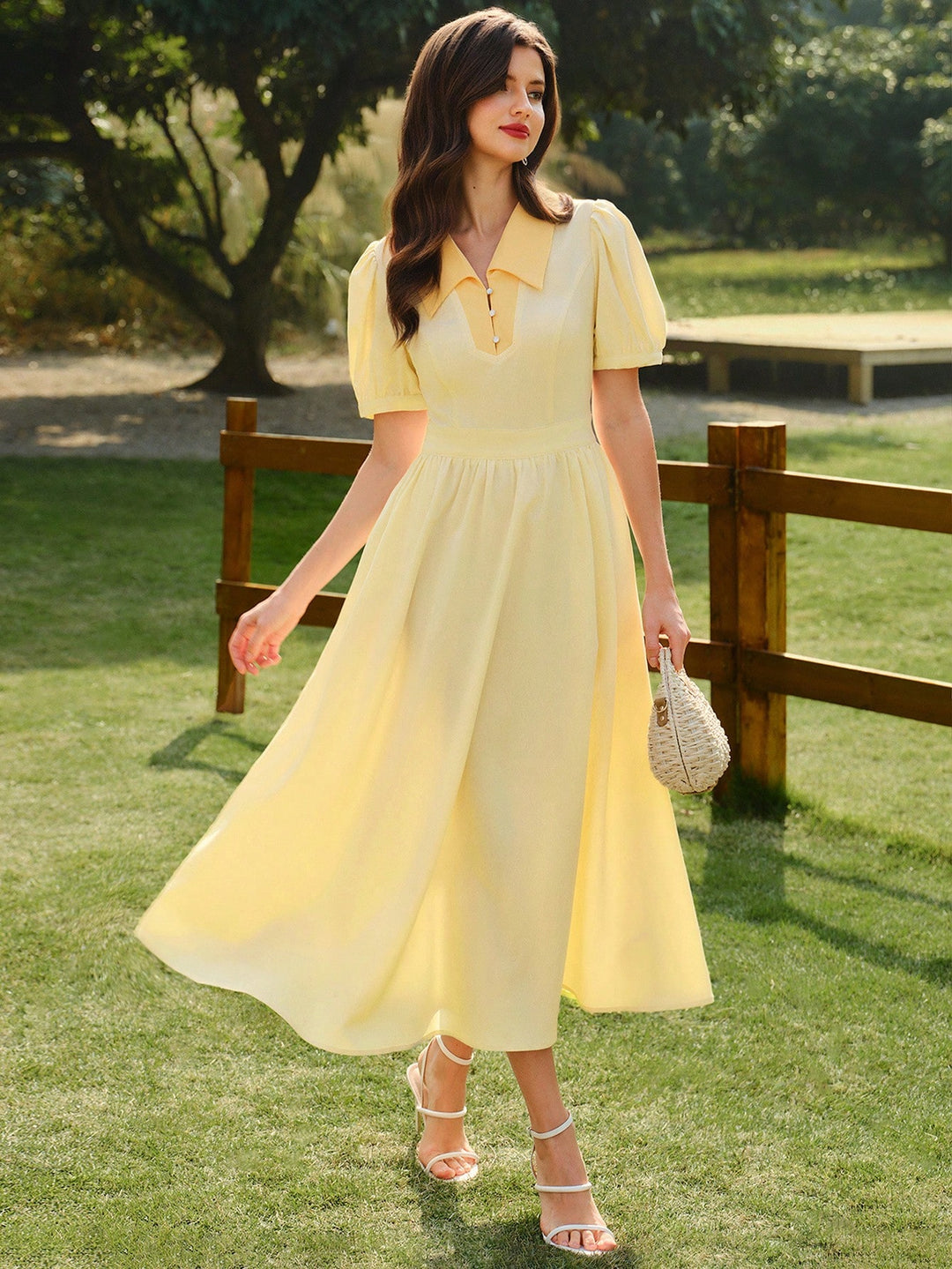 Rochie maxi SHEIN, galben