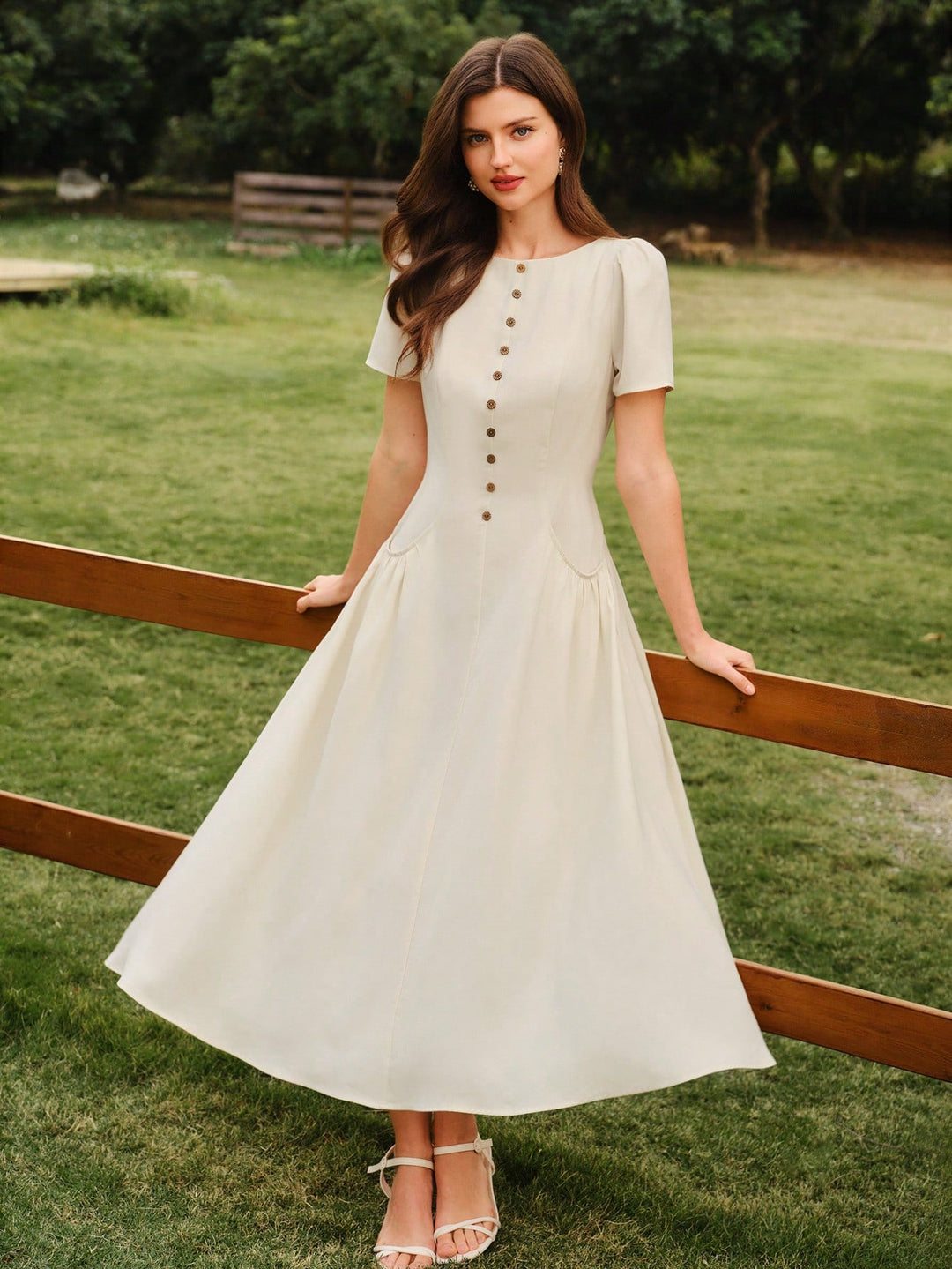 Rochie maxi SHEIN, bej