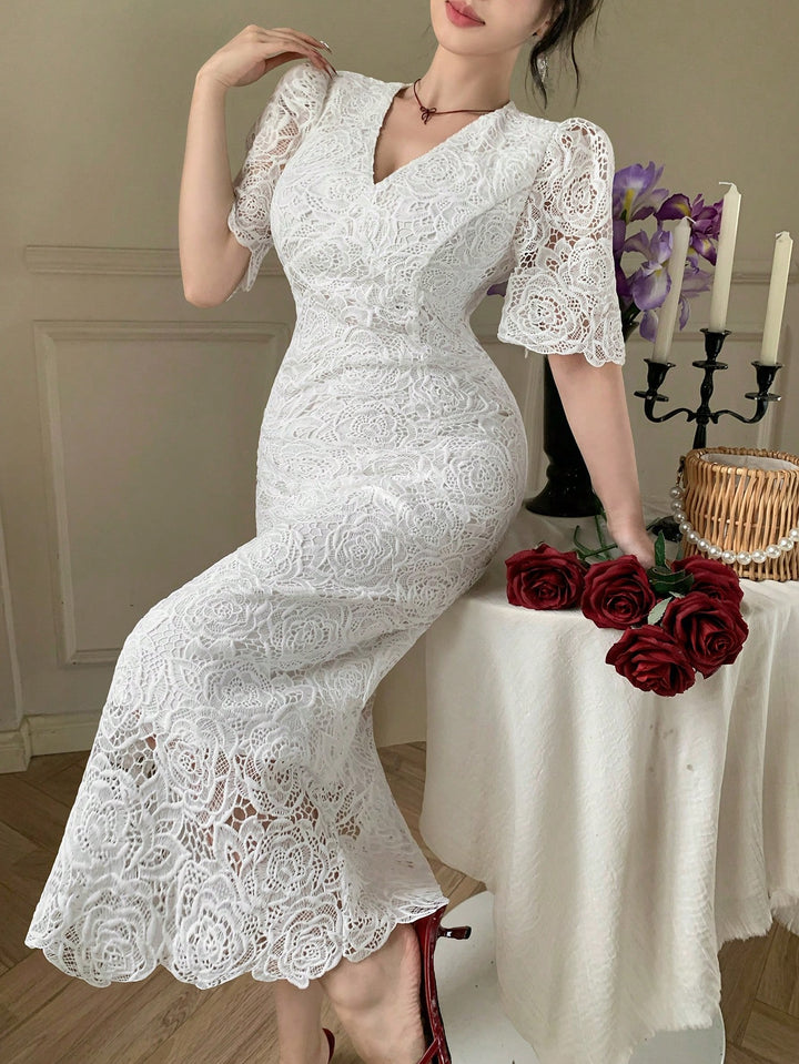 Rochie midi SHEIN, alb