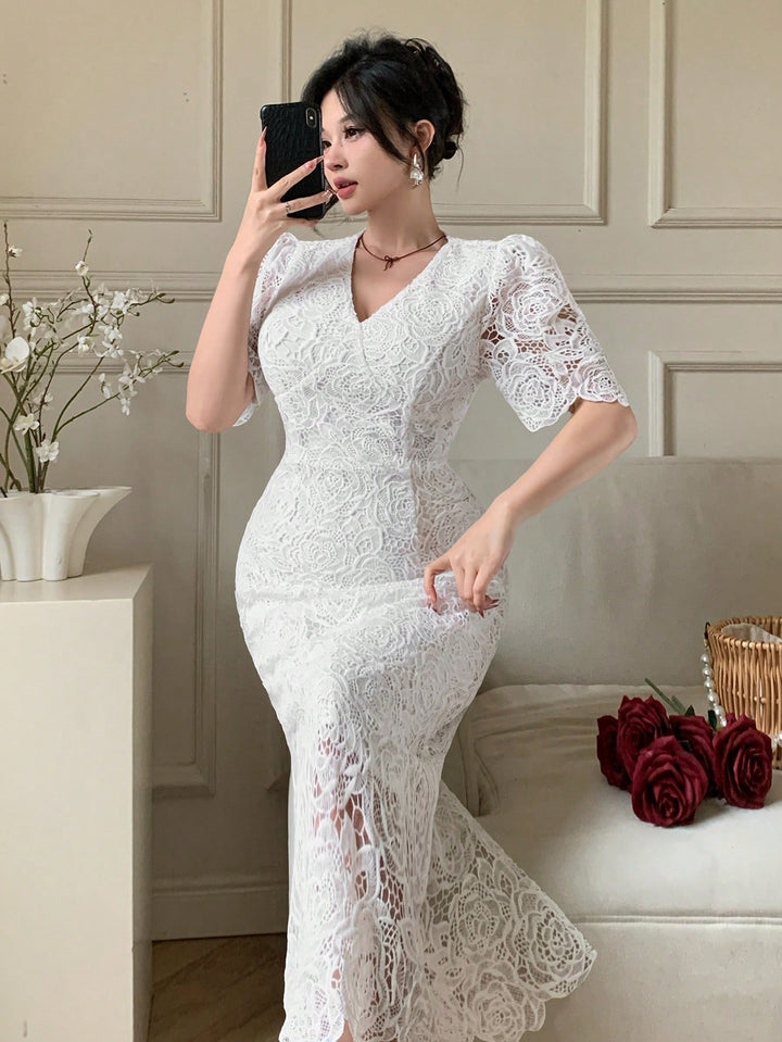Rochie midi SHEIN, alb