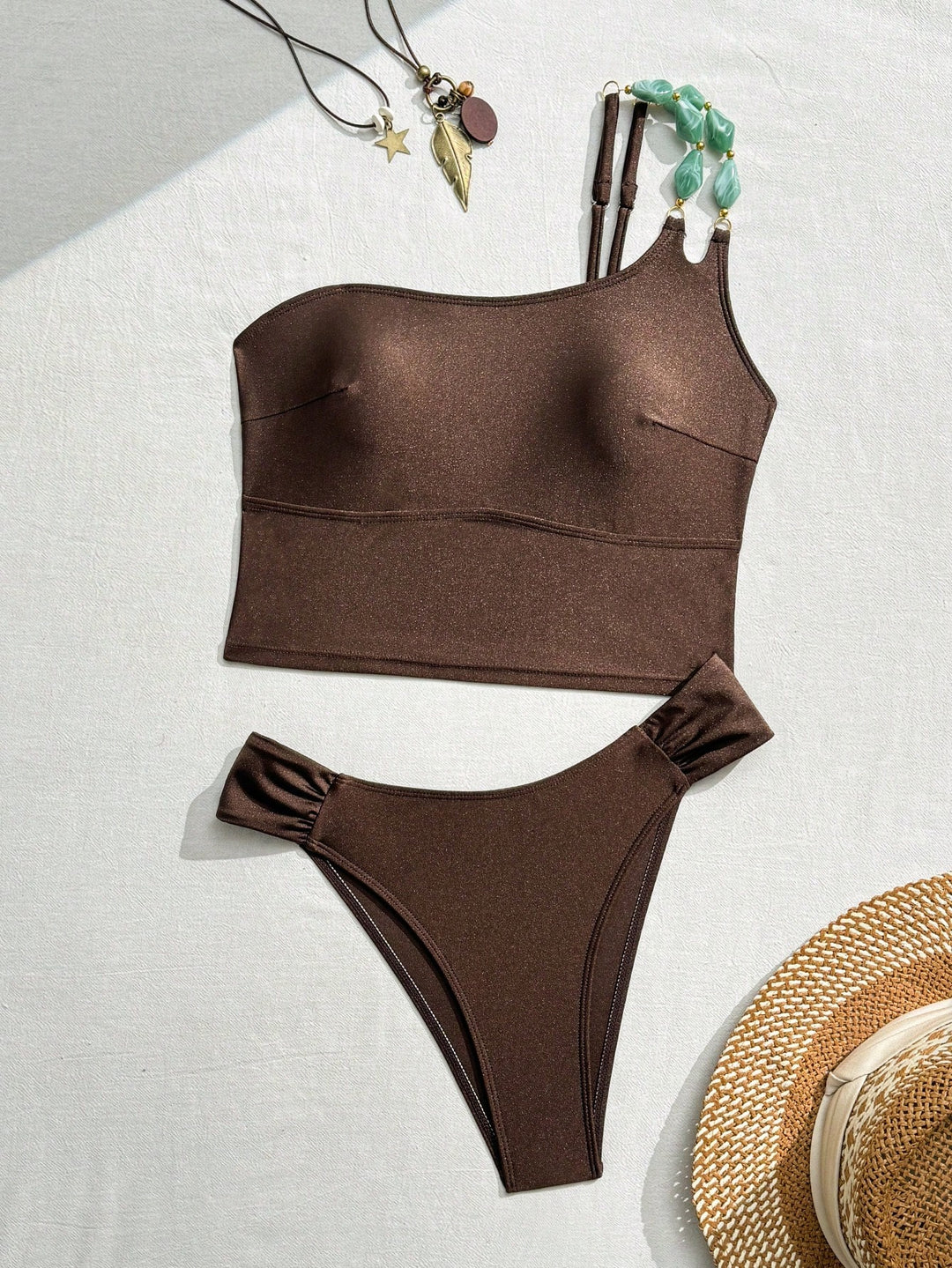 Costum de baie SHEIN, maro