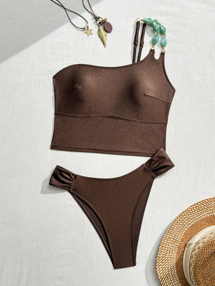 Costum de baie SHEIN, maro