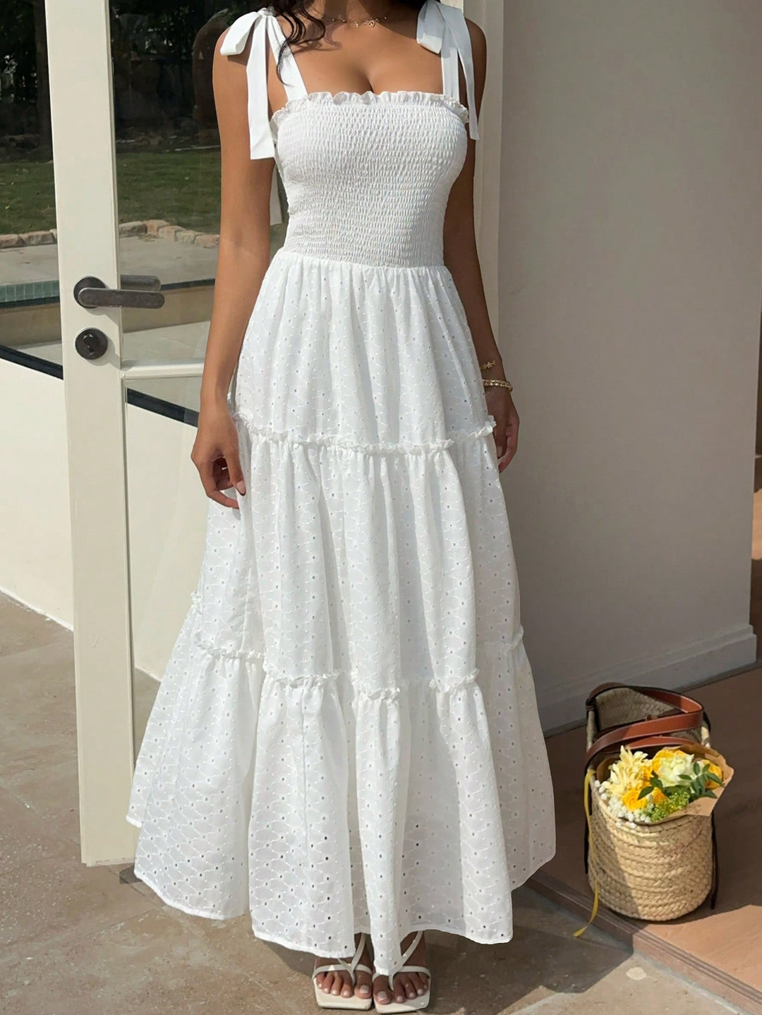Rochie maxi SHEIN, alb