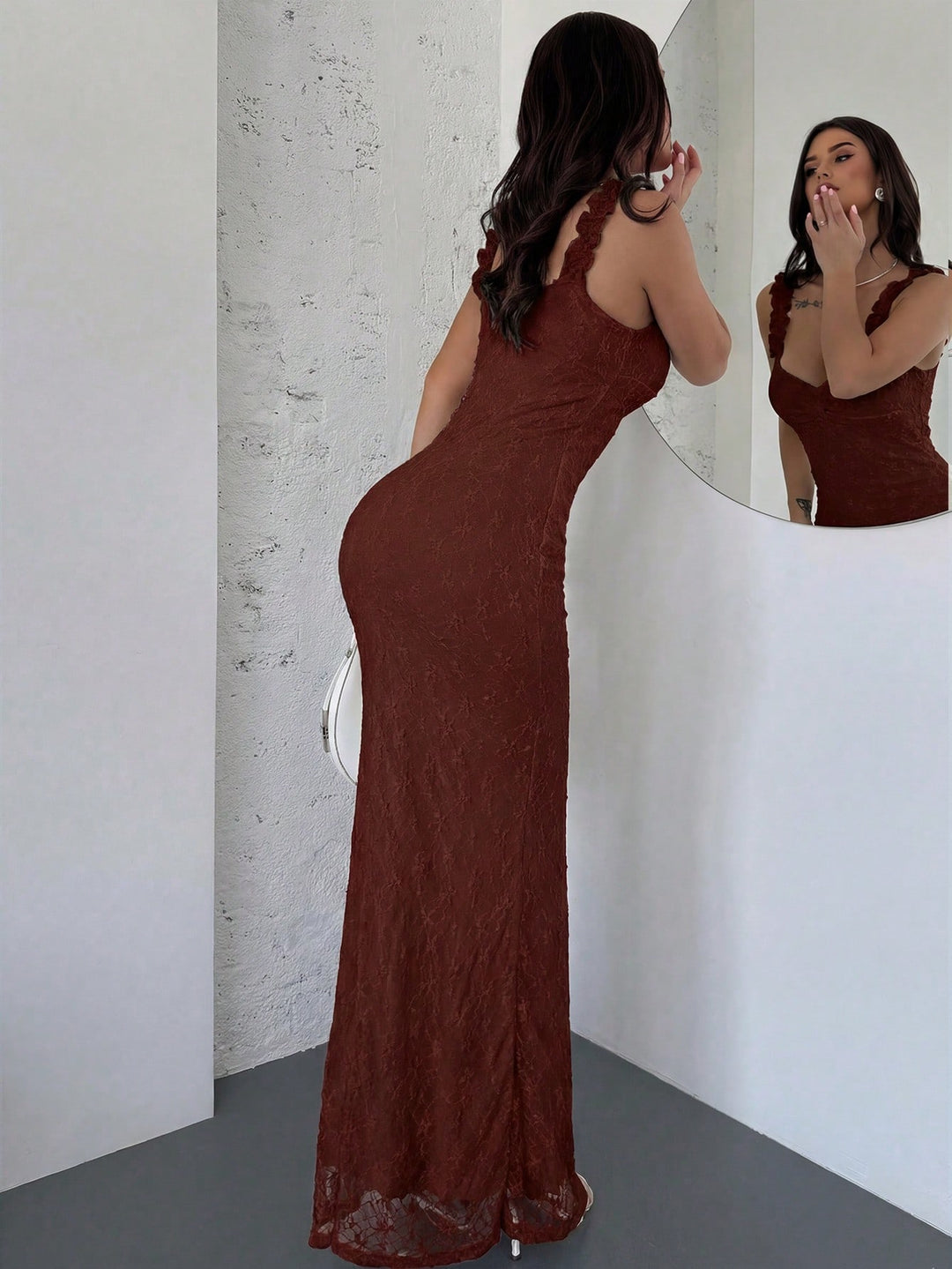 Rochie maxi SHEIN, vișiniu