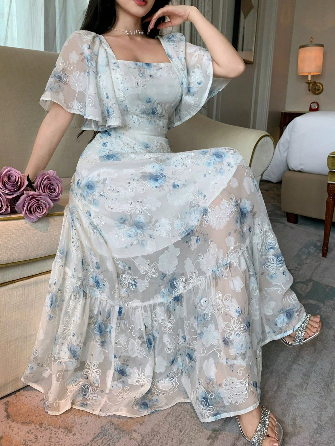 Rochie maxi SHEIN, albastru