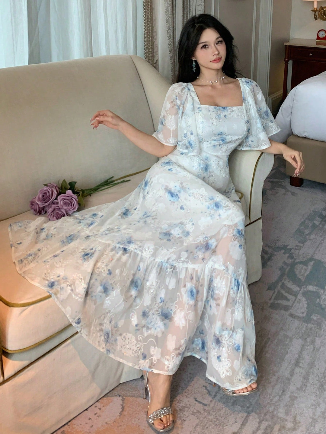 Rochie maxi SHEIN, albastru