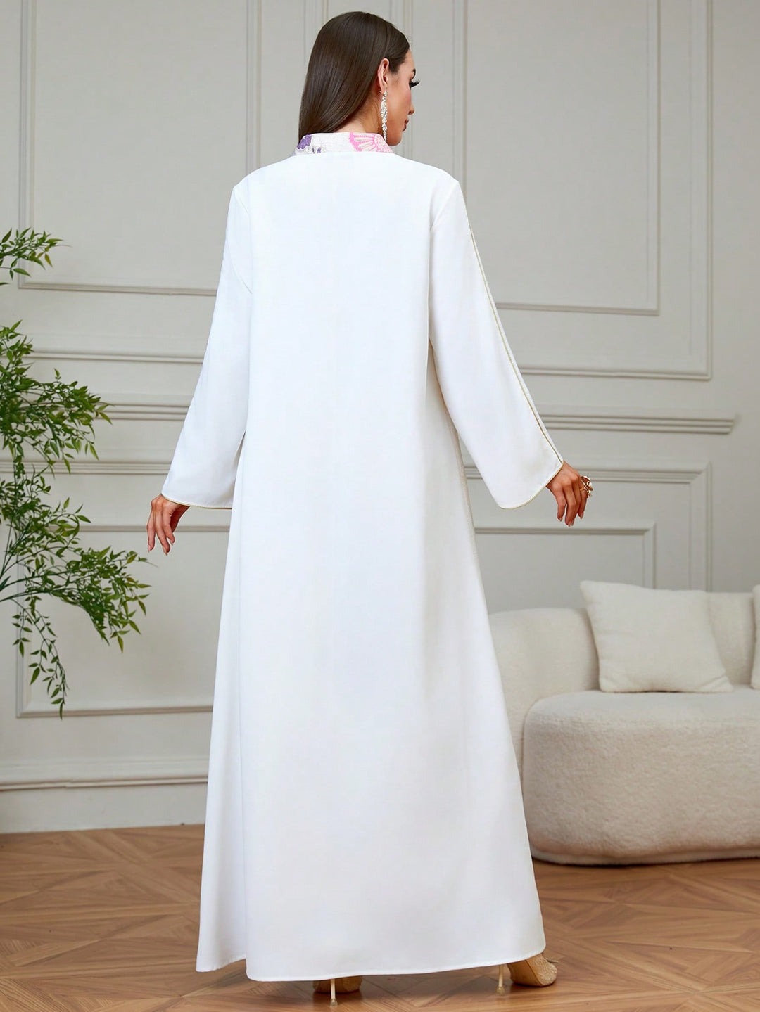 Set caftan și jalabiya SHEIN, mov
