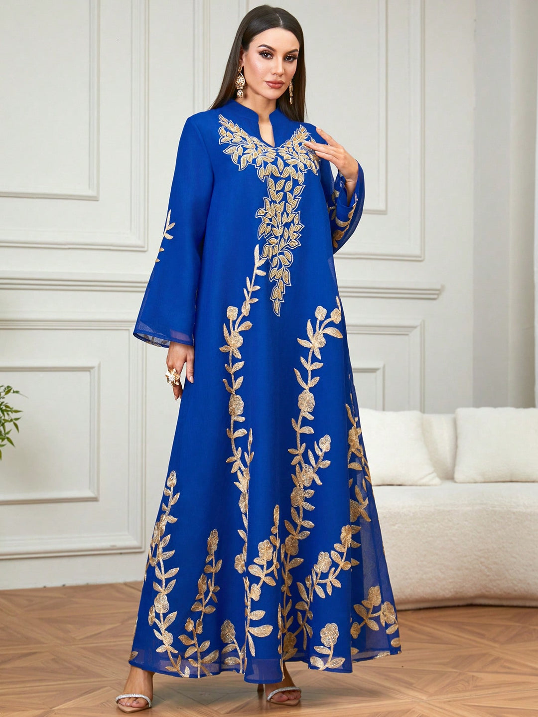 Set caftan și jalabiya SHEIN, albastru