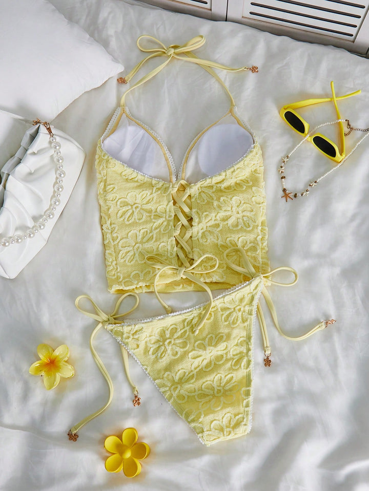 Costum de baie SHEIN, galben