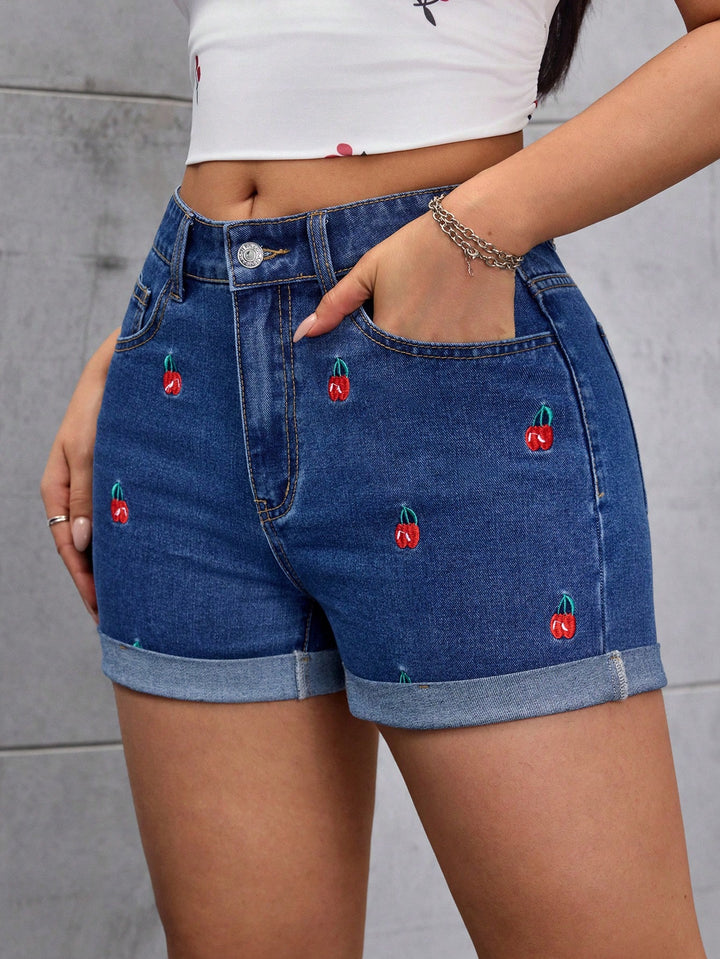 Pantaloni scurți SHEIN, albastru