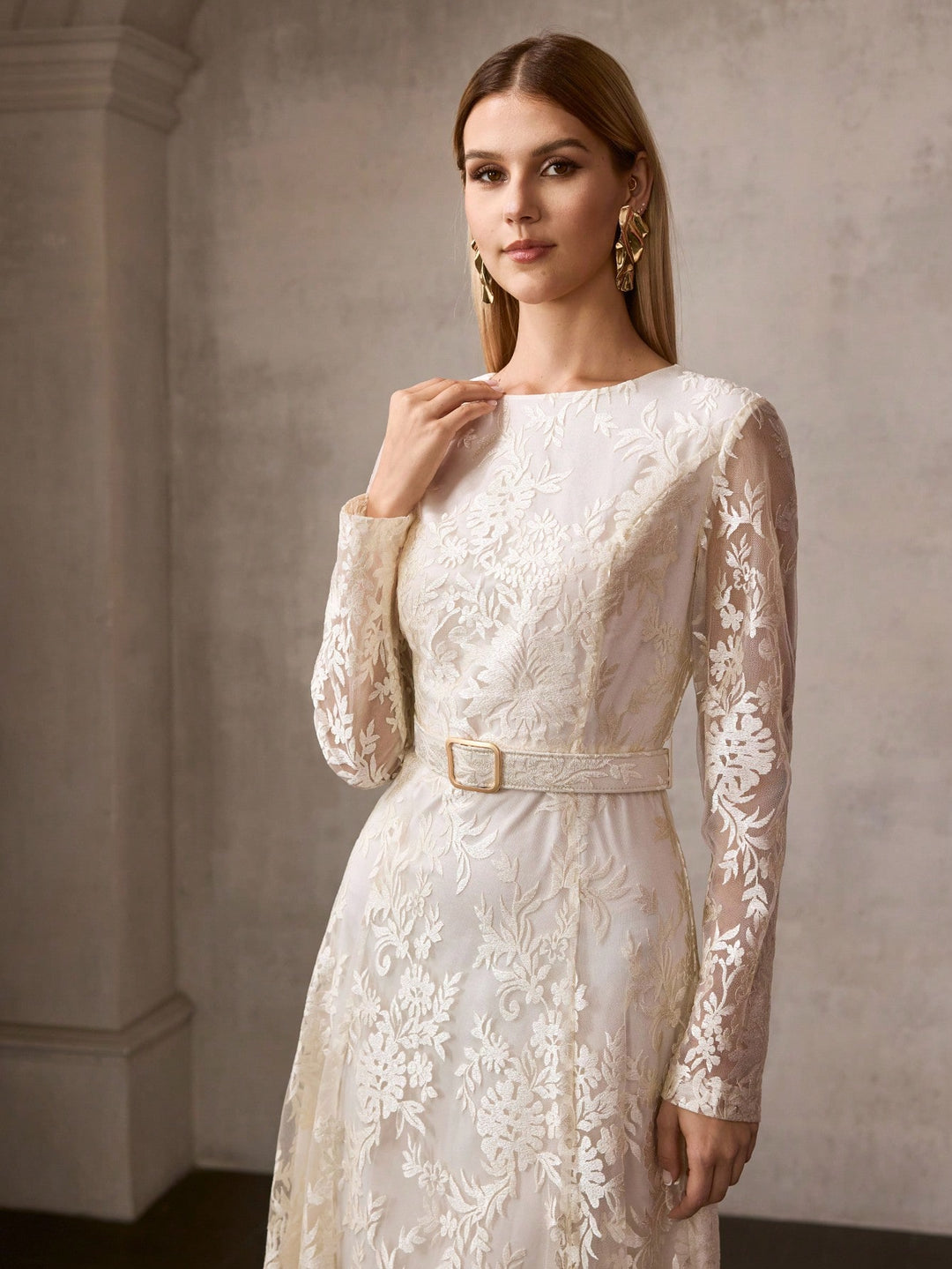 Rochie maxi SHEIN, bej