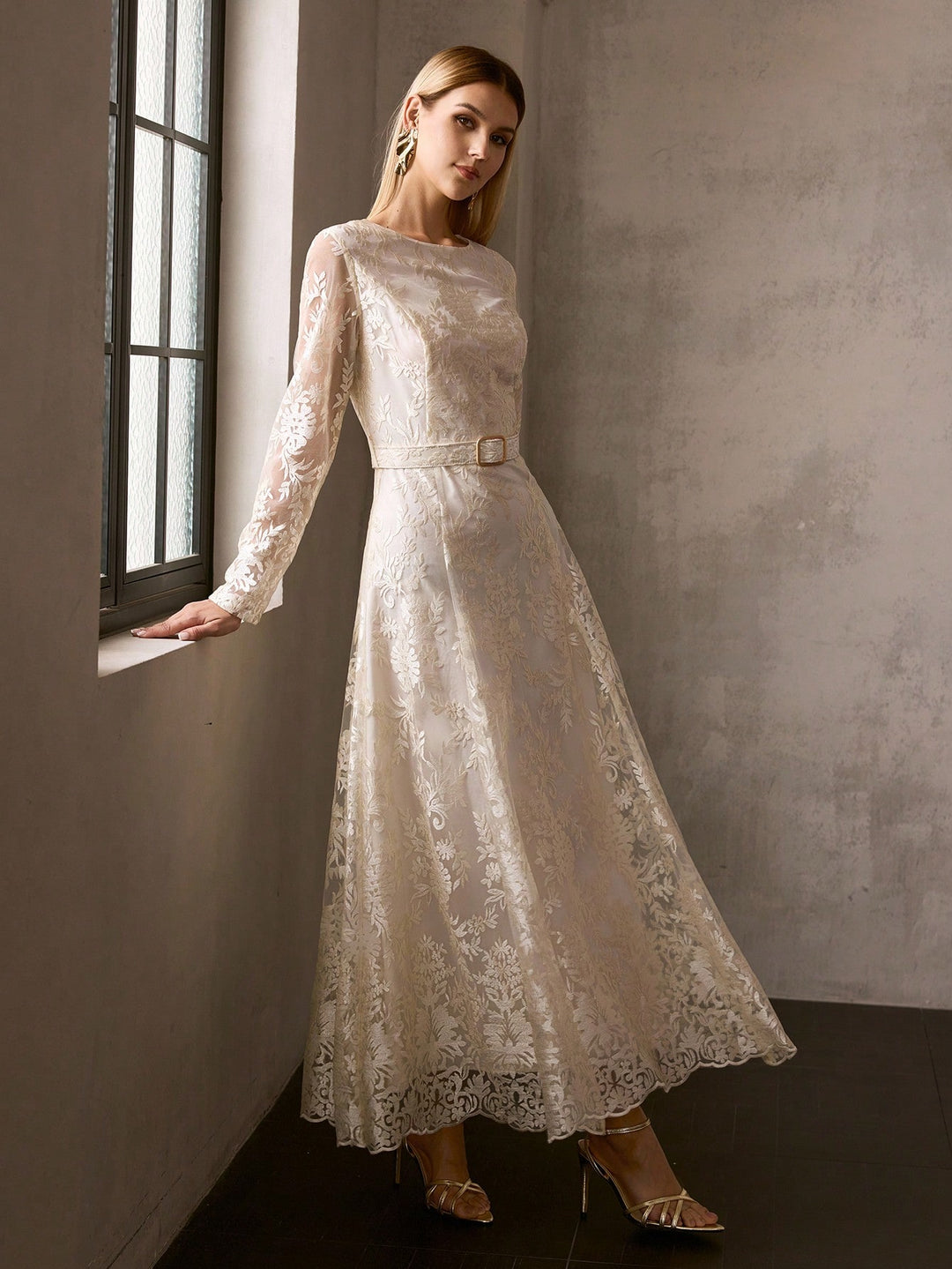 Rochie maxi SHEIN, bej