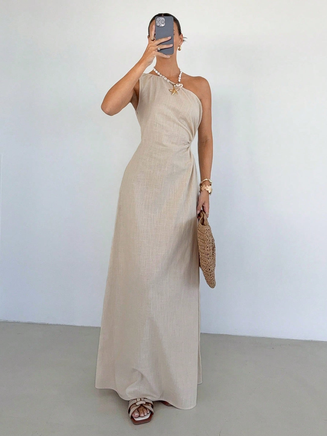 Rochie maxi SHEIN, bej