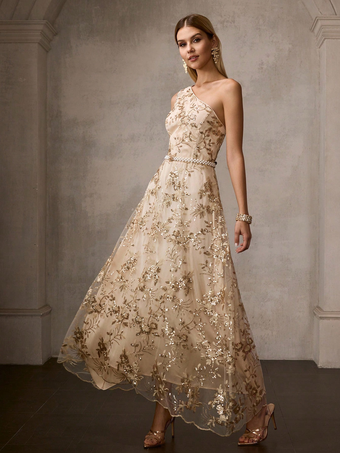 Rochie de ocazie SHEIN, bej