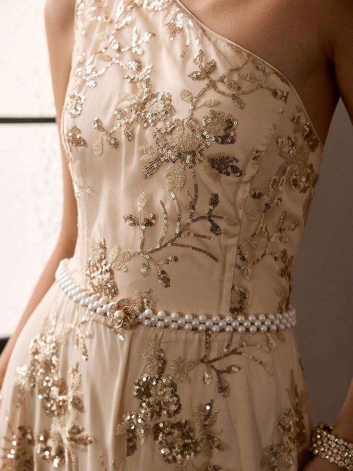 Rochie de ocazie SHEIN, bej