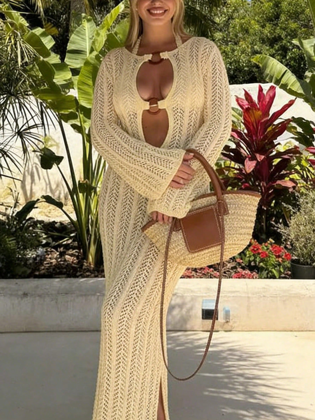 Fusta de plaja SHEIN, galben