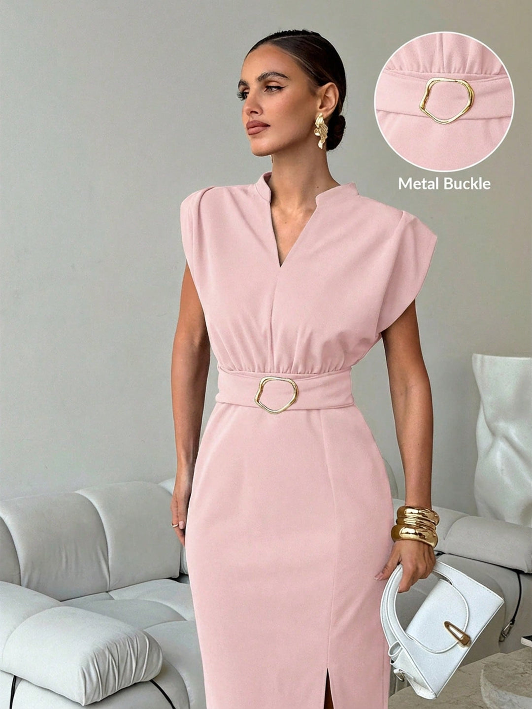 Rochie midi SHEIN, roz
