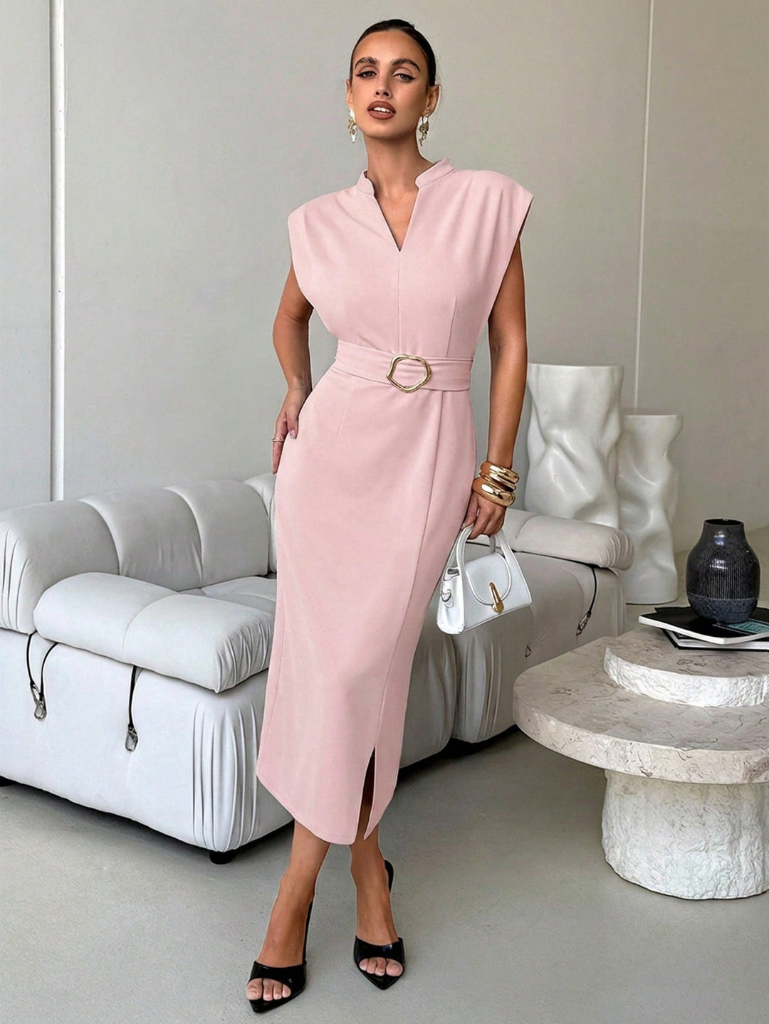 Rochie midi SHEIN, roz