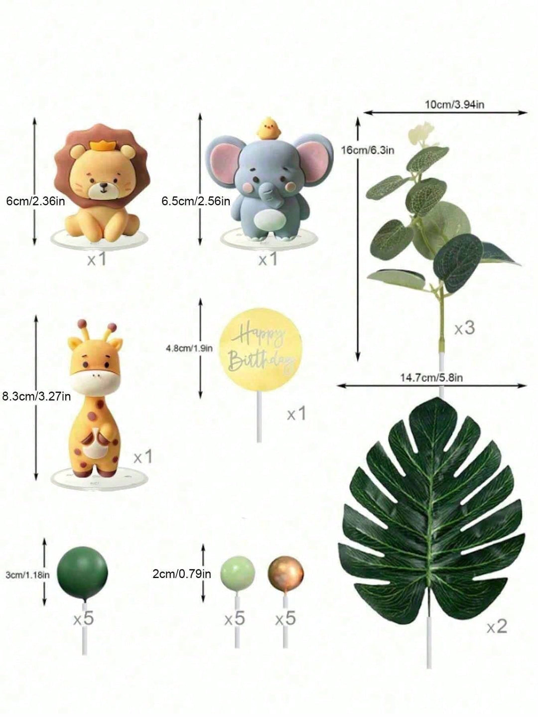 Ornament pentru tort SHEIN, mix culori
