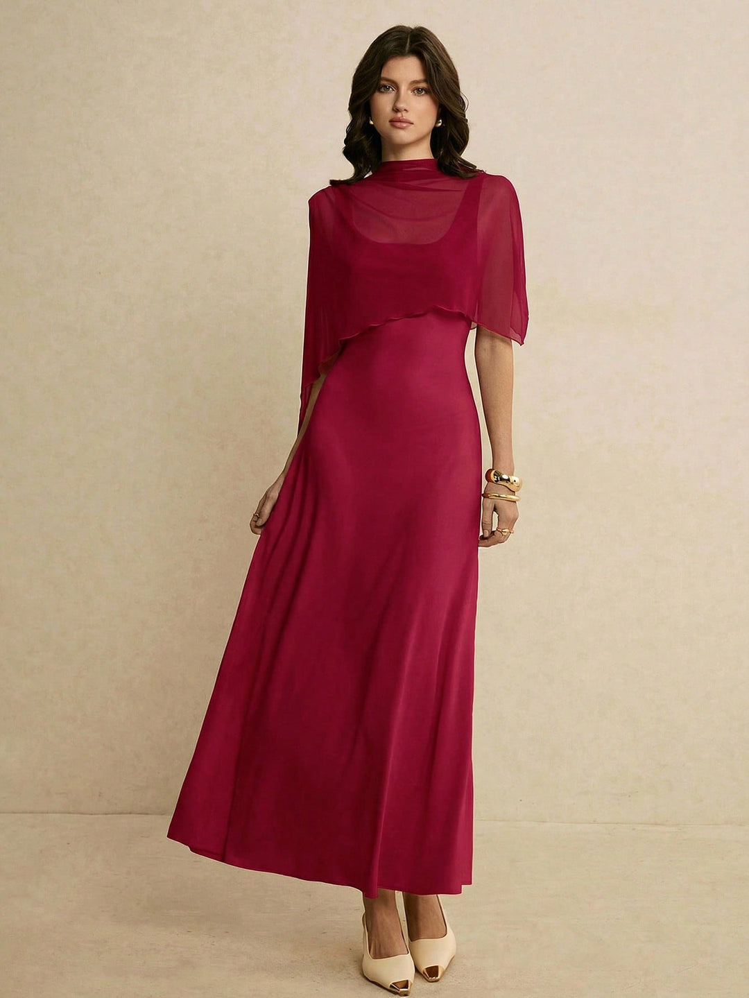 Rochie maxi SHEIN, vișiniu