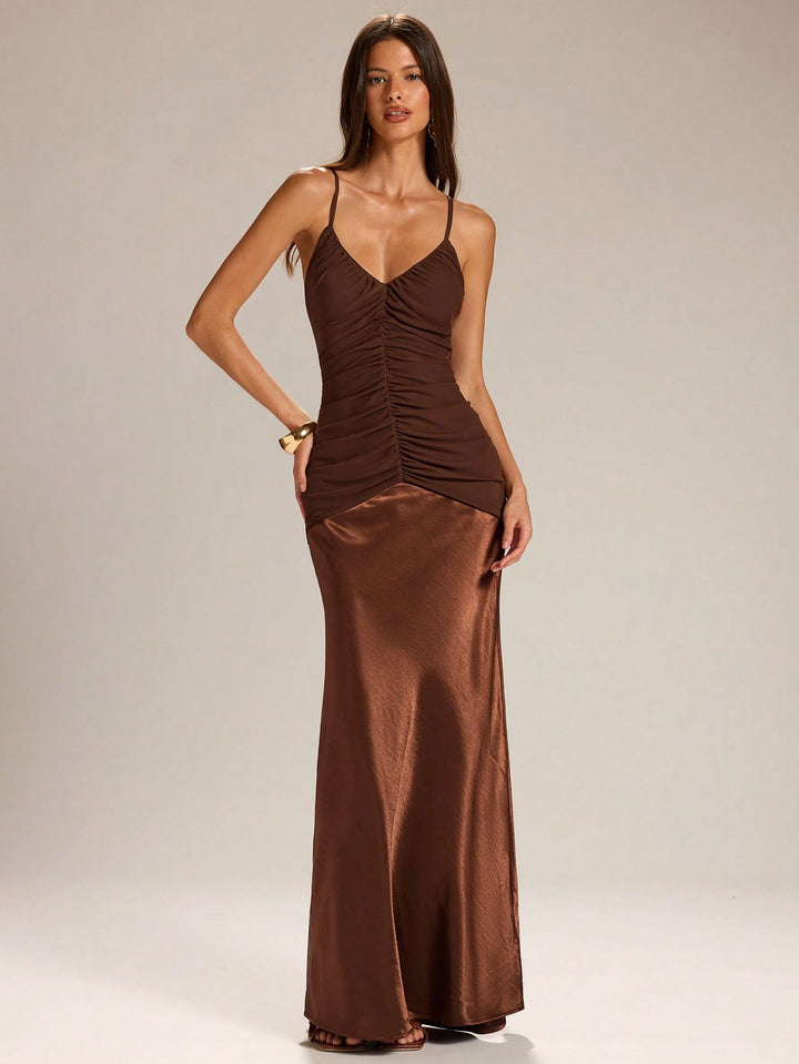 SHEIN maxi ruha, barna