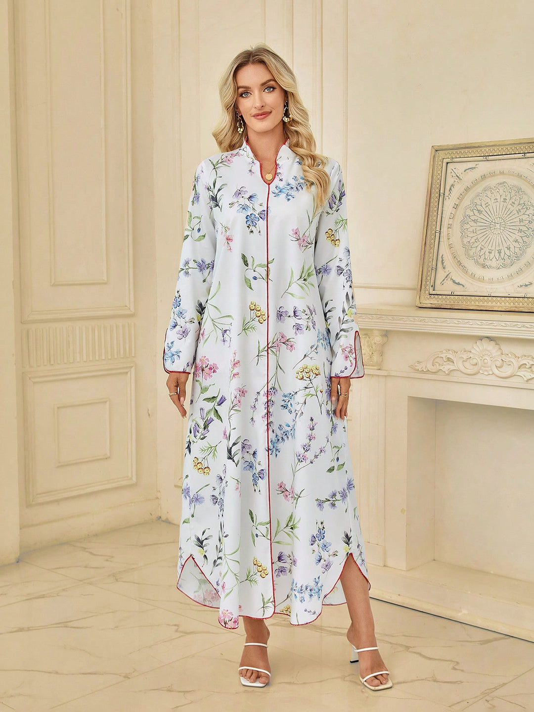 Set caftan și jalabiya SHEIN, bej