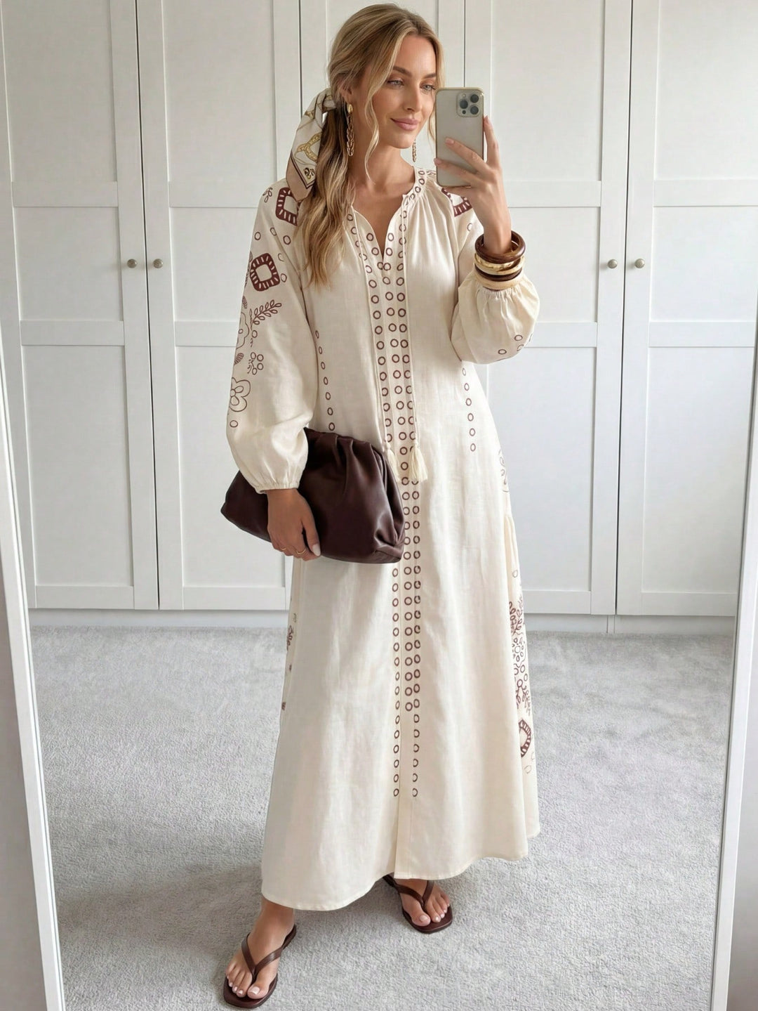 SHEIN maxi ruha, bézs
