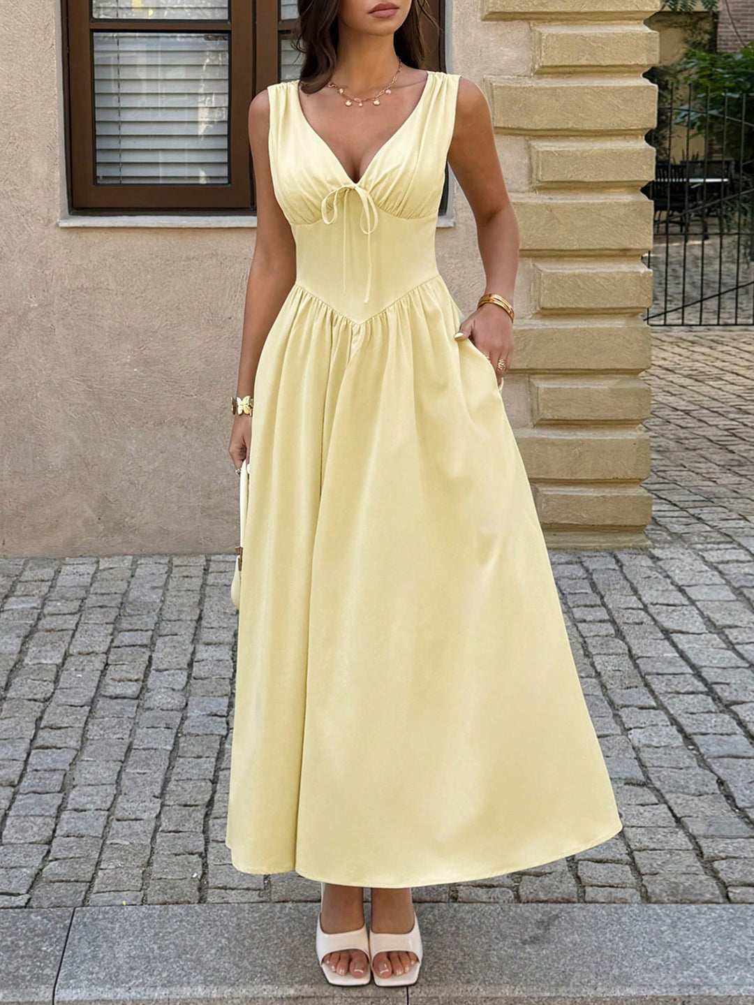 Rochie midi SHEIN, galben
