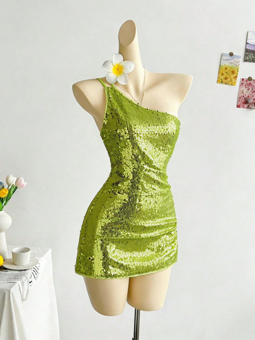Rochie scurtă SHEIN, verde