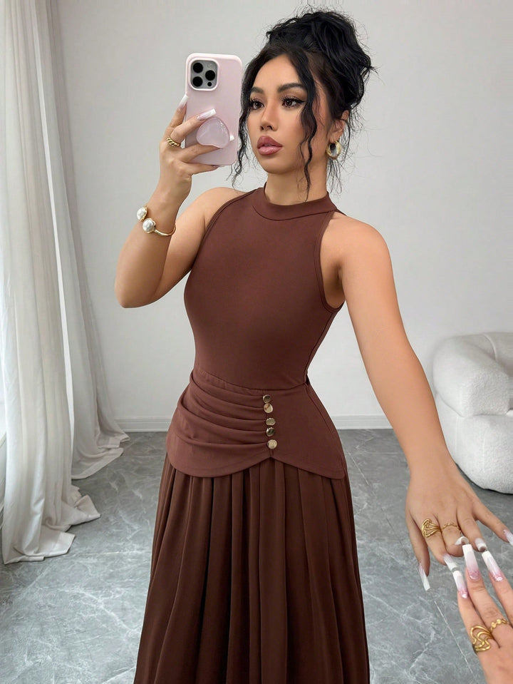 Rochie maxi SHEIN, maro