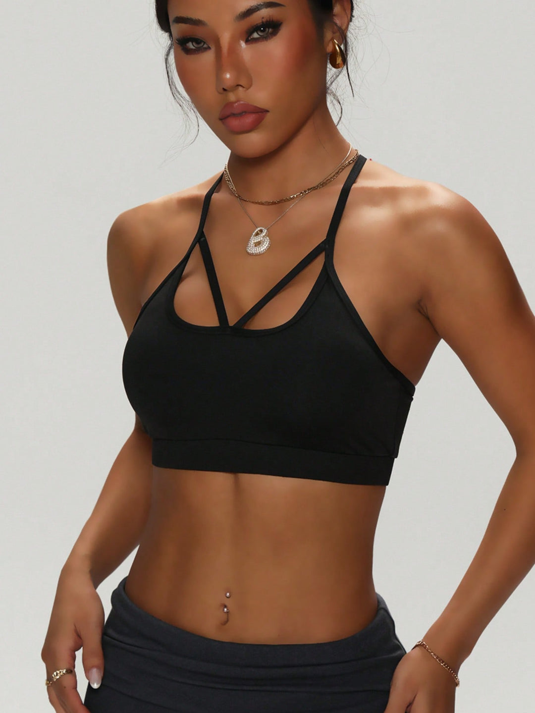 Bustieră sport SHEIN, negru