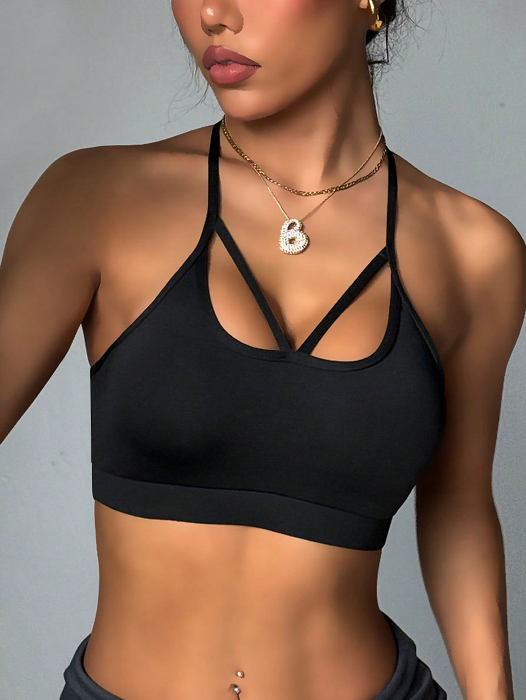 Bustieră sport SHEIN, negru