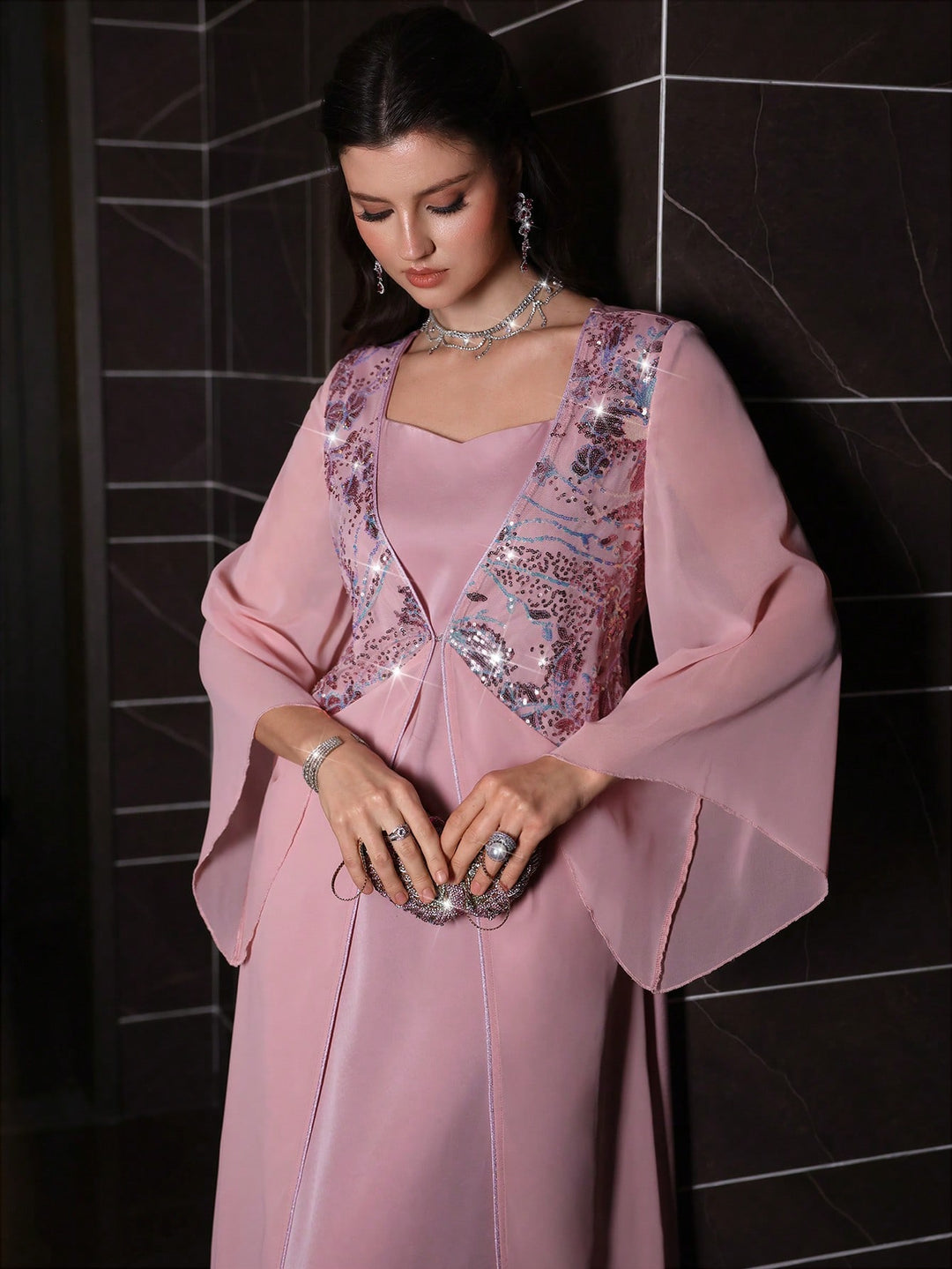 Rochie maxi SHEIN, roz