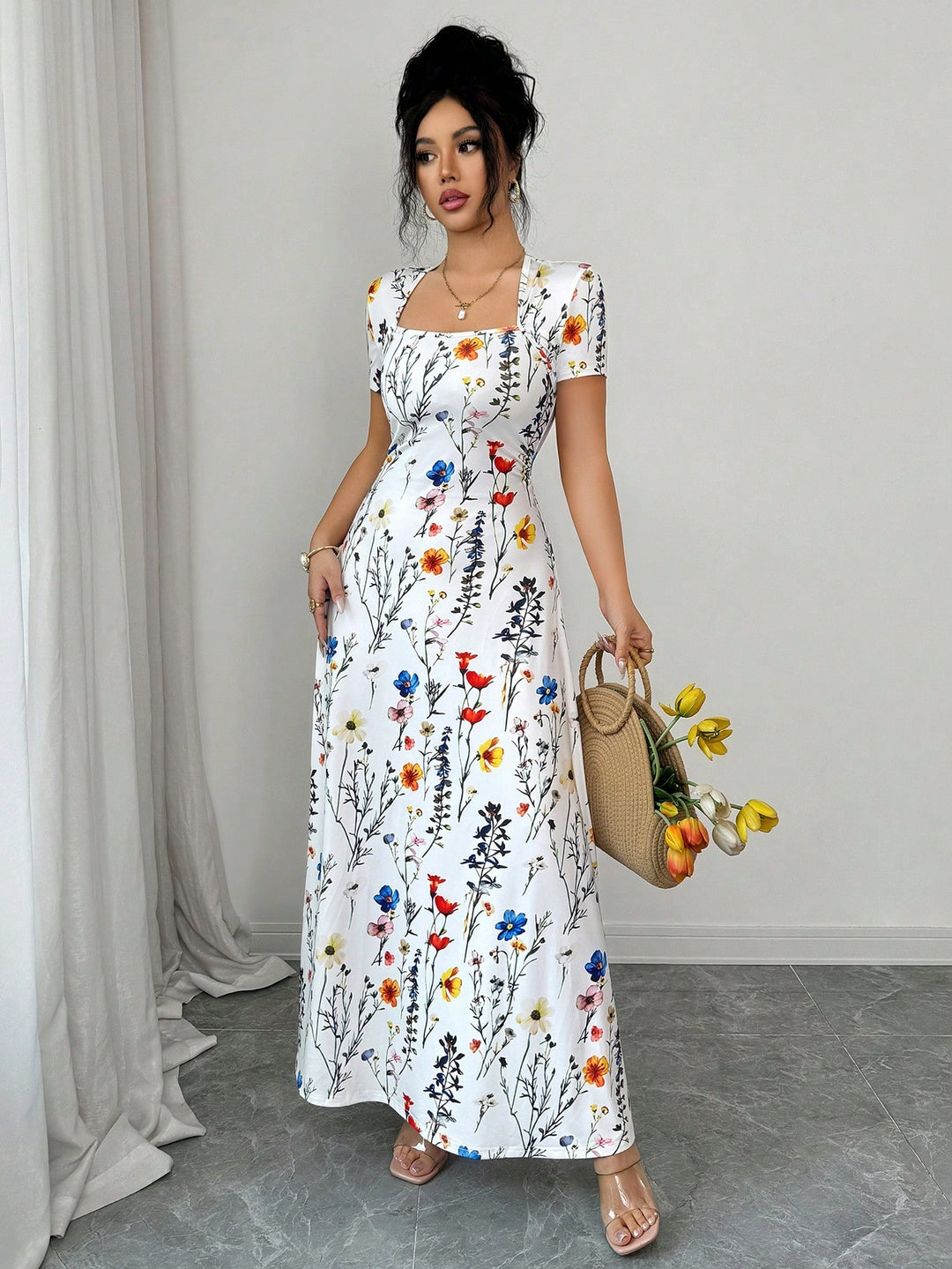 Rochie maxi SHEIN, alb