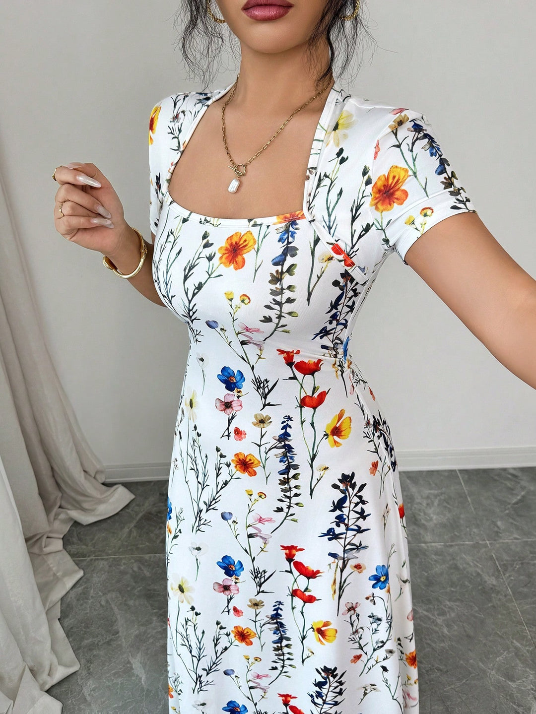 Rochie maxi SHEIN, alb