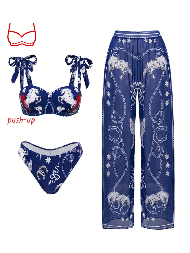Set bikini SHEIN, albastru