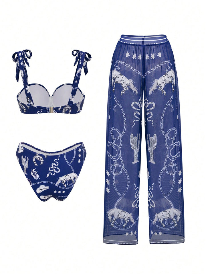 Set bikini SHEIN, albastru