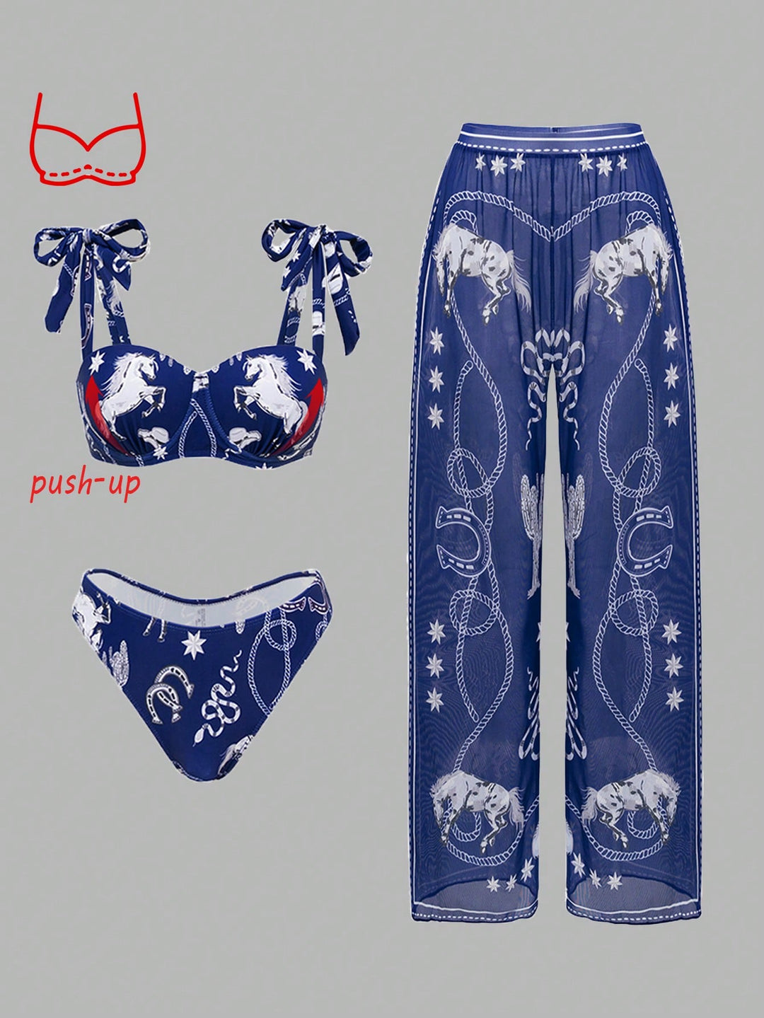 Set bikini SHEIN, albastru