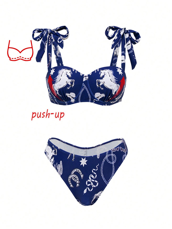 Set bikini SHEIN, albastru