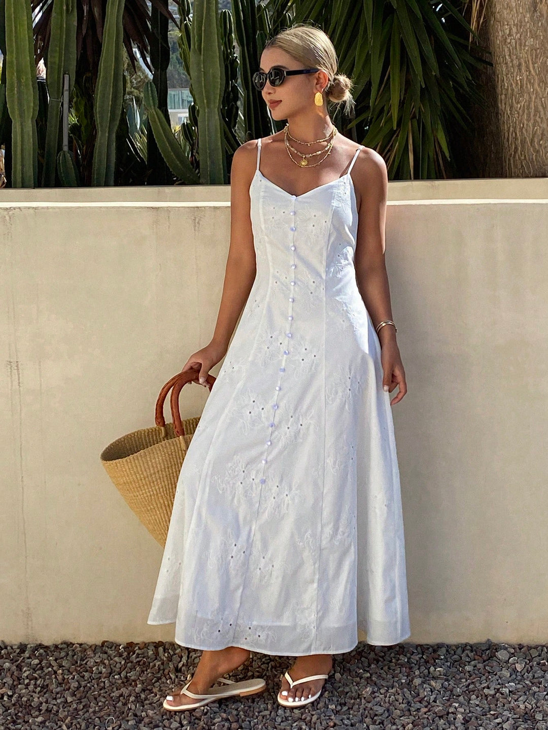 Rochie maxi SHEIN, alb