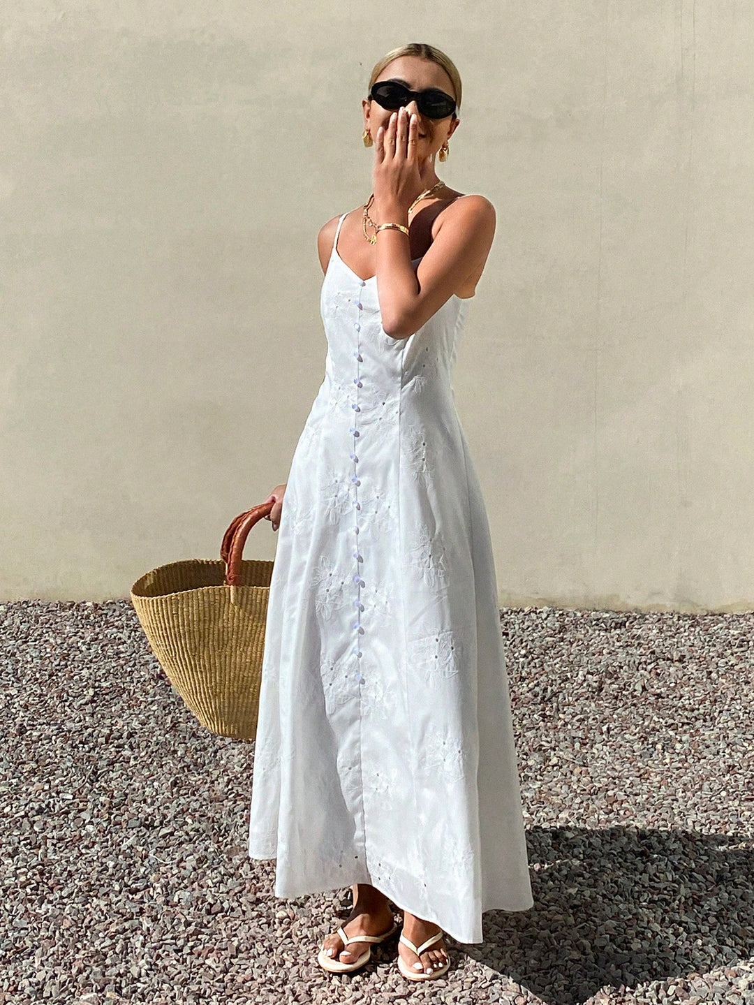 Rochie maxi SHEIN, alb